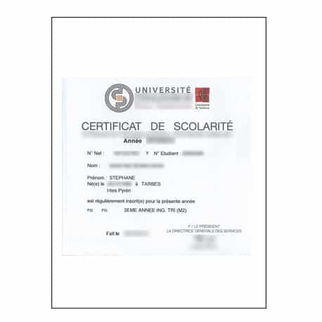 Traduction certificat ou certificat de scolarité