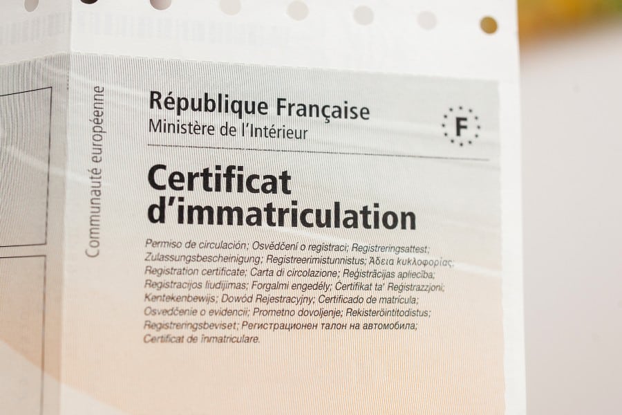 Certificat immatriculation